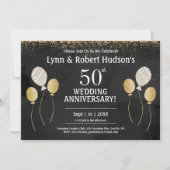 50ste Jubileum Golden Wedding Party Kaart (Voorkant)