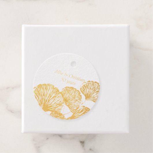 50ste Jubileum-gouden bladeren Bedankjes Labels (Met doos)