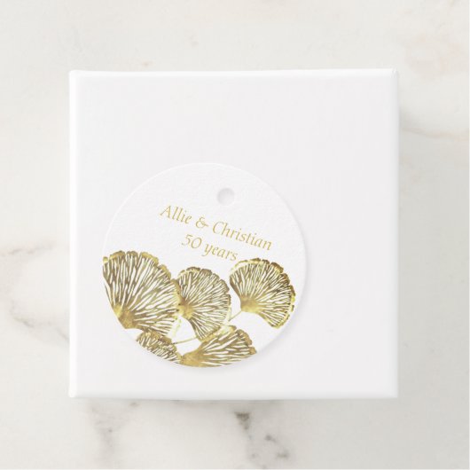 50ste Jubileum-gouden bladeren Bedankjes Labels (In situ)