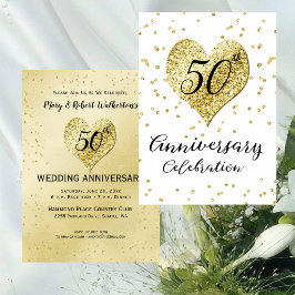 50ste jubileum Gouden Confetti Huwelijk Kaart