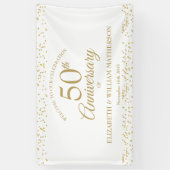 50ste jubileum Gouden Stof Confetti Welkom Spandoek (Verticaal)