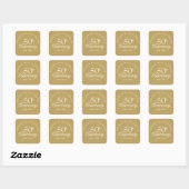 50ste jubileum Goudstof Vierkante Sticker (Vel)