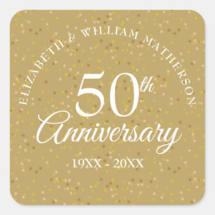 50ste jubileum Goudstof Vierkante Sticker