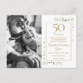 50ste jubileum groen 2 foto's save the date aankondigingskaart (Voorkant)