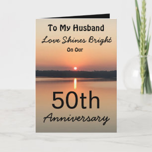 50ste Jubileum Husband Love Shines Bright Sunset Kaart