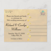 50ste Jubileum Lovebirds Save The Date Aankondigingskaart (Achterkant)