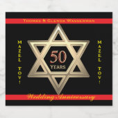 50ste Jubileum Mazel Tov! set van drankenetiketten Sparkling Wijnetiket (Enkel label)