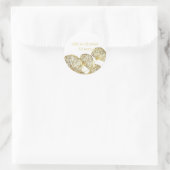 50ste Jubileum met weddenschap Golden Leaves Ronde Sticker (Tas)