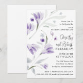 50ste Jubileum Paarse Floral Kaart (Voorkant / Achterkant)