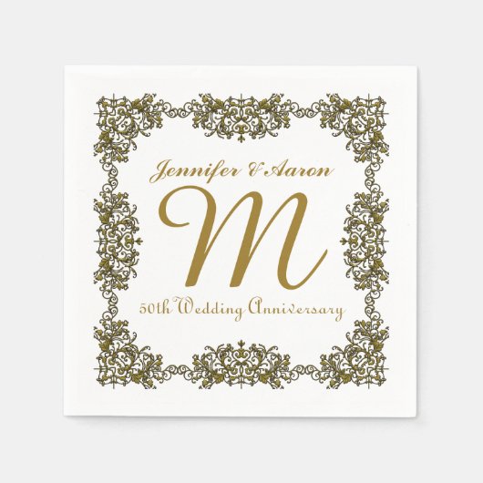 50ste Jubileum-papier voor weddenschappen Servet (Voorkant)