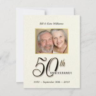 50ste Jubileum - Tijdelijke fotouitnodigingen Kaart