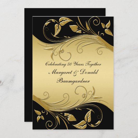 50ste Jubileum uitnodigen voor bruiloft Kaart (Voorkant / Achterkant)