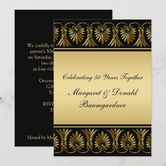 50ste Jubileum uitnodigen voor bruiloft Kaart (Voorkant / Achterkant)