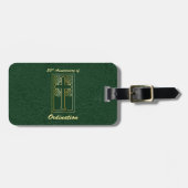 50ste Jubileum van de Ordination Green Leather Kij Bagagelabel (Voorkant horizontaal)
