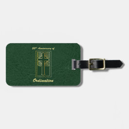 50ste Jubileum van de Ordination Green Leather Kij Bagagelabel