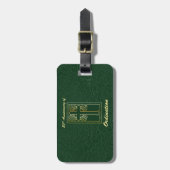 50ste Jubileum van de Ordination Green Leather Kij Bagagelabel (Voorkant verticaal)