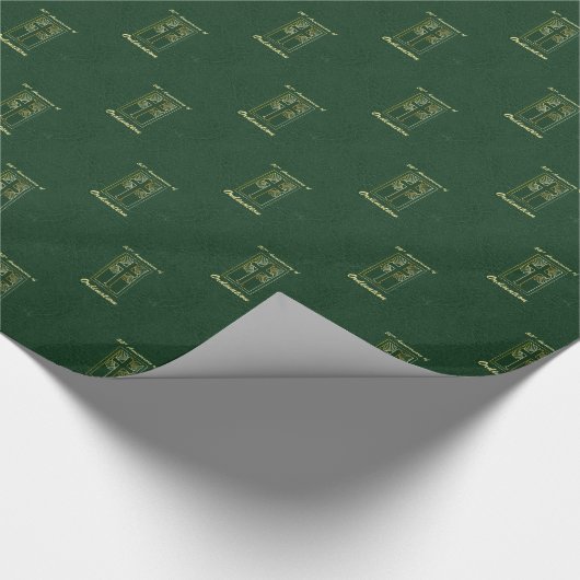 50ste Jubileum van de Ordination Green Leather Kij Cadeaupapier (Hoek)