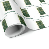 50ste Jubileum van de Ordination Green Leather Kij Cadeaupapier (Rol Hoek)
