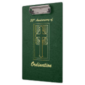 50ste Jubileum van de Ordination Green Leather Kij Klembord (Links)