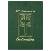 50ste Jubileum van de Ordination Green Leather Kij Klembord (Achterkant)