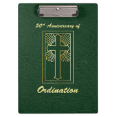 50ste Jubileum van de Ordination Green Leather Kij Klembord (Voorkant)