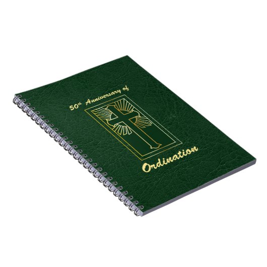 50ste Jubileum van de Ordination Green Leather Kij Notitieboek (Rechterzijde)