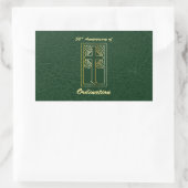 50ste Jubileum van de Ordination Green Leather Kij Rechthoekige Sticker (Tas)