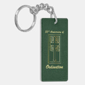 50ste Jubileum van de Ordination Green Leather Kij Sleutelhanger (Voorkant Links)