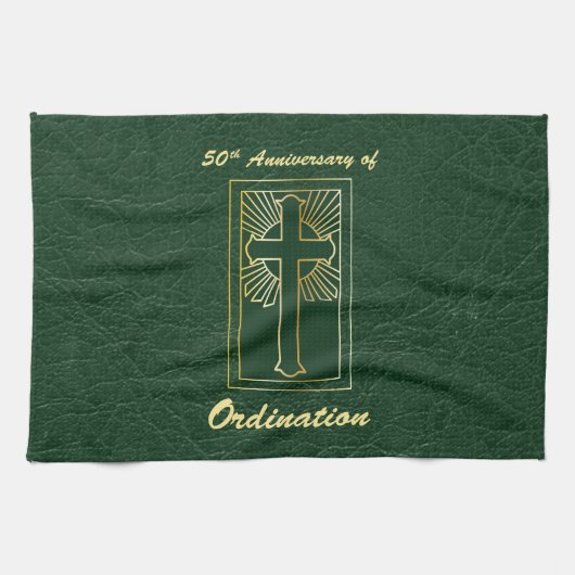 50ste Jubileum van de Ordination Green Leather Kij Theedoek (Horizontaal)