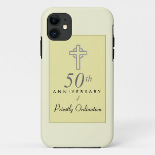 50ste Jubileum van de priester met ingegraveerd kr iPhone 11 Hoesje