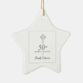 50ste Jubileum van de priester met ingegraveerd kr Keramisch Ornament (Rechts)