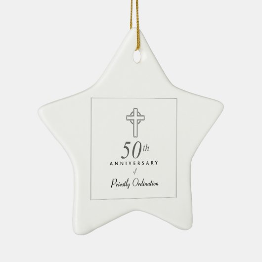 50ste Jubileum van de priester met ingegraveerd kr Keramisch Ornament (Rechts)