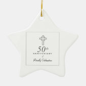 50ste Jubileum van de priester met ingegraveerd kr Keramisch Ornament (Voorkant)