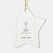 50ste Jubileum van de priester met ingegraveerd kr Keramisch Ornament (Links)