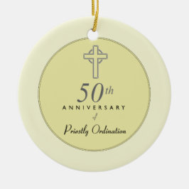 50ste Jubileum van de priester met ingegraveerd kr Keramisch Ornament