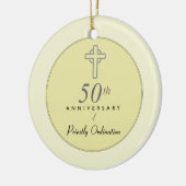 50ste Jubileum van de priester met ingegraveerd kr Keramisch Ornament (Links)