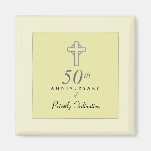 50ste Jubileum van de priester met ingegraveerd kr Magneet (Voorkant)