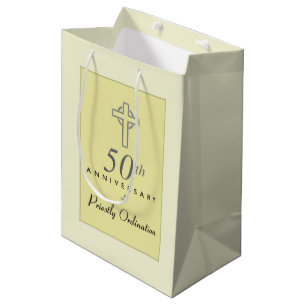 50ste Jubileum van de priester met ingegraveerd kr Medium Cadeauzakje