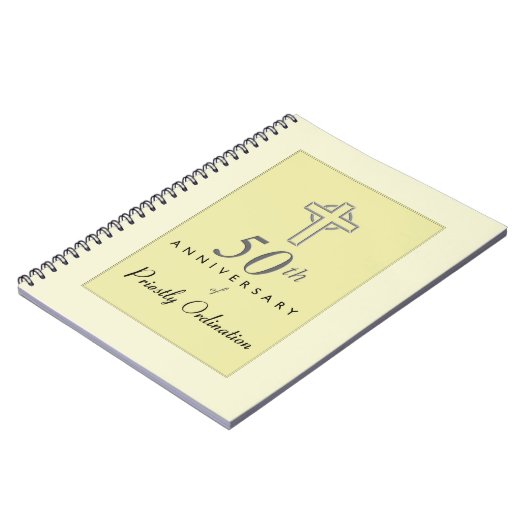 50ste Jubileum van de priester met ingegraveerd kr Notitieboek (Linkerzijde)