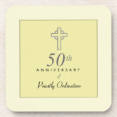 50ste Jubileum van de priester met ingegraveerd kr Onderzetter (Voorkant)
