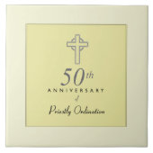 50ste Jubileum van de priester met ingegraveerd kr Tegeltje (Voorkant)