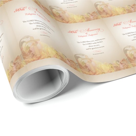 50ste Jubileum van het godsdienstberoep, Nun Cadeaupapier (Rol Hoek)