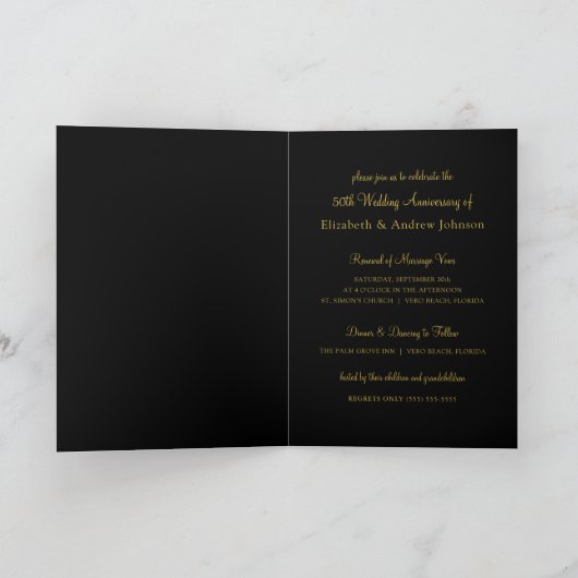 50ste Jubileum van het huwelijk Uitnodiging (Binnen)