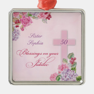 50ste Jubileum van het religieuze leven katholieke Metalen Ornament