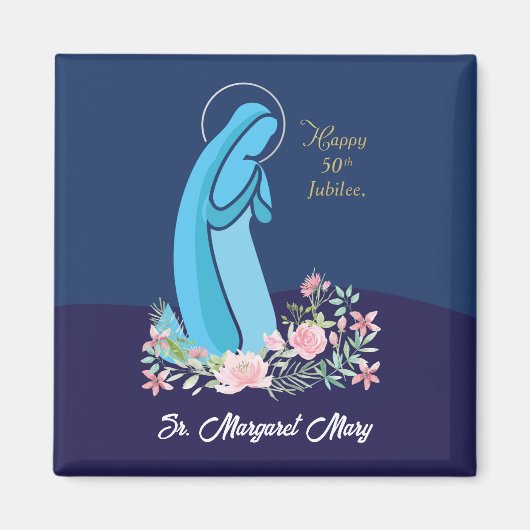 50ste Jubileum van het religieuze leven Nun roze v Magneet (Voorkant)