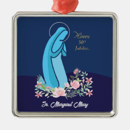 50ste Jubileum van het religieuze leven Nun roze v Metalen Ornament