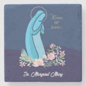 50ste Jubileum van het religieuze leven Nun roze v Stenen Onderzetter (Voorkant)