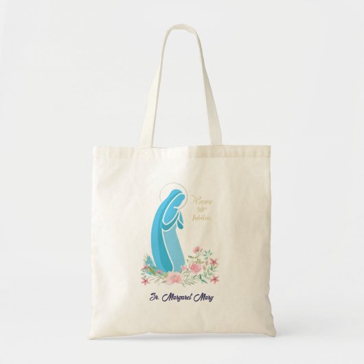 50ste Jubileum van het religieuze leven Nun roze v Tote Bag (Voorkant)