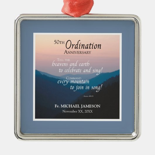 50ste Jubileum van Orde gefeliciteerd Metalen Ornament (Voorkant)