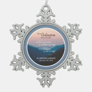 50ste Jubileum van Orde gefeliciteerd Tin Sneeuwvlok Ornament